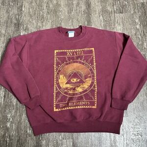 Spiritual All‎ Seeing Eye Crewneck Sweatshirt Licensed Freeze Tag Adult M Maroon
